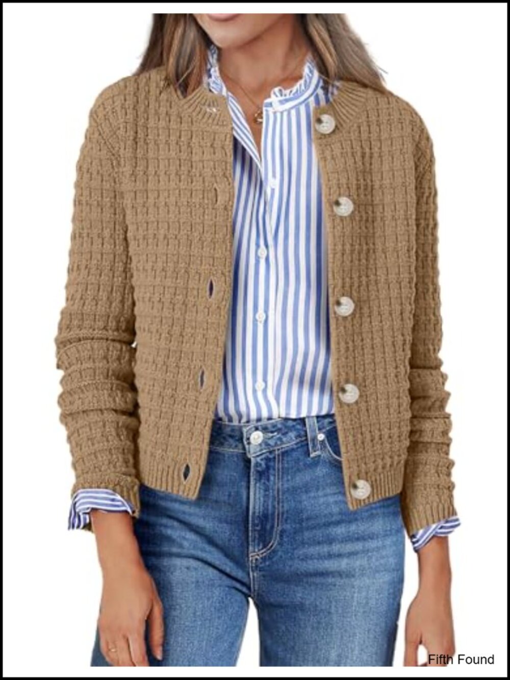 Zeagoo Women Cardigan Sweater Long Sleeve Button Knit Cropped Jacket